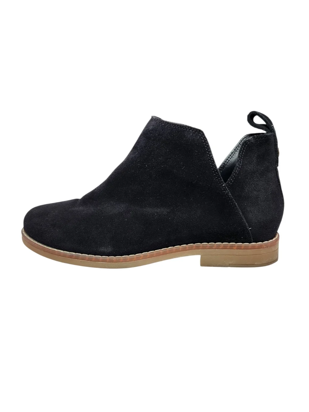 Hush Puppies Women's Black Suede Ankle Booties Slip On Boho Comfort Shoes Sz 8
